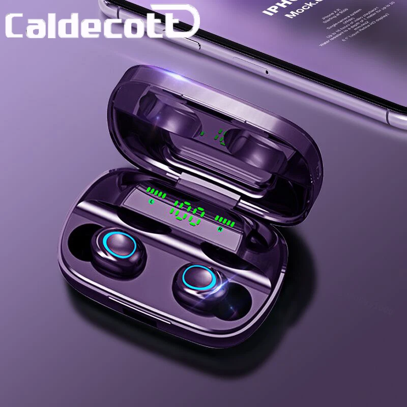 Беспроводные наушники-вкладыши с Bluetooth и подсветкой LED, емкостью батареи 3500 мАч, с функцией шумоподавления, управляемые касанием, спортивный дизайн - S11.