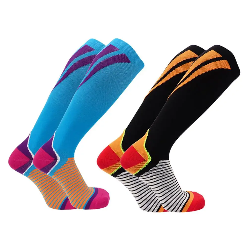 

1 пара мужских компрессионных носков амортизирующие Бесшовные дышащие Нейлоновые Спортивные Чулки для марафона езды на велосипеде