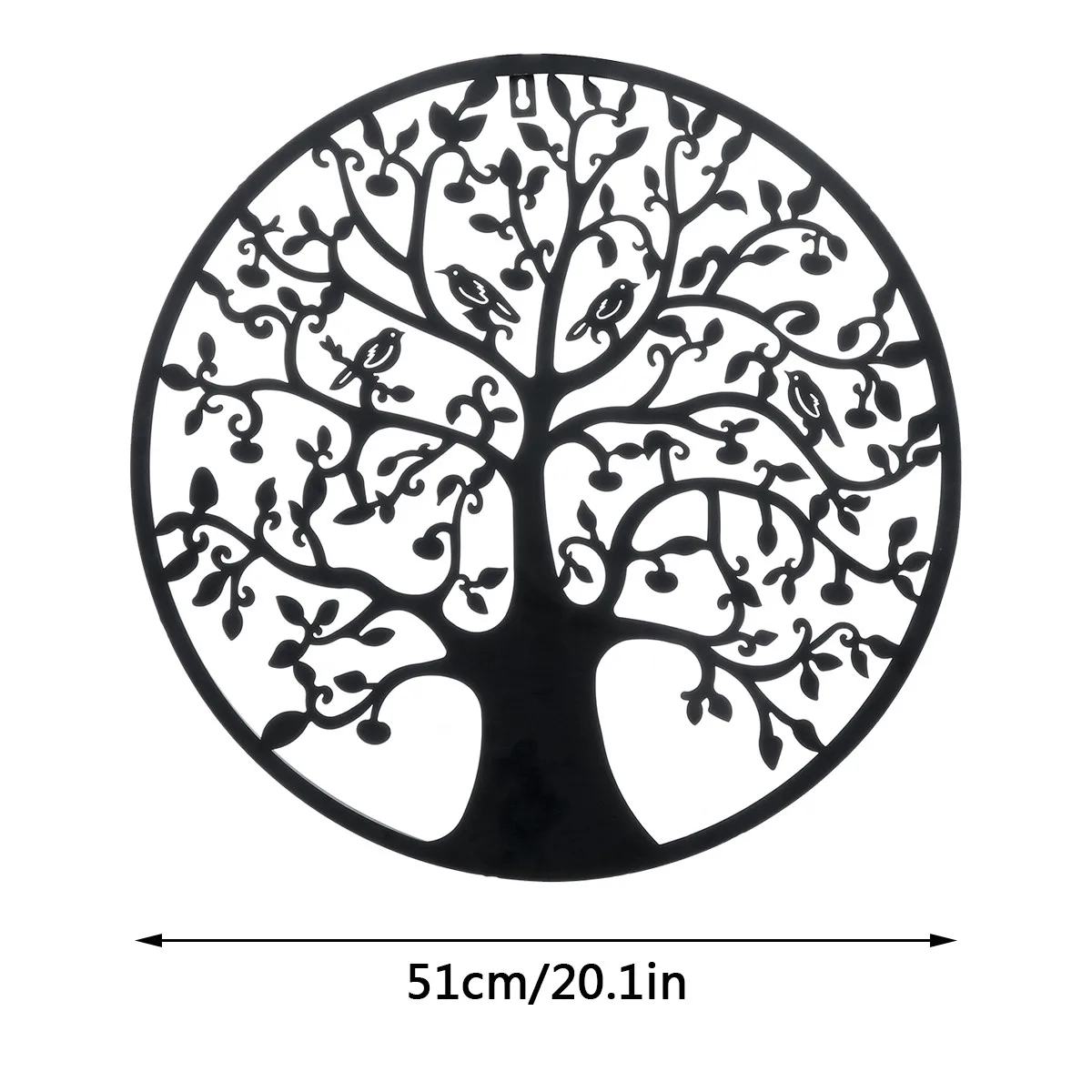 

51cm Nordic 3D Tree of Life Large Metal Wall Art Hanging Round Sculpture Ornement Iron Tree Art Home Wall Hanging Decoration