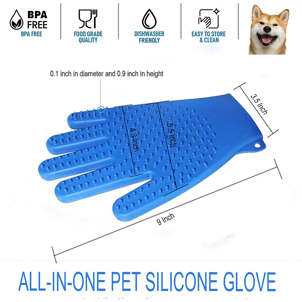 

Pet Grooming Cleaning Gloves Dog Cat Bathing Shampoo Silicone Glove Hair Brush Comb Shower Bathing Supplies Hair Remover Gloves