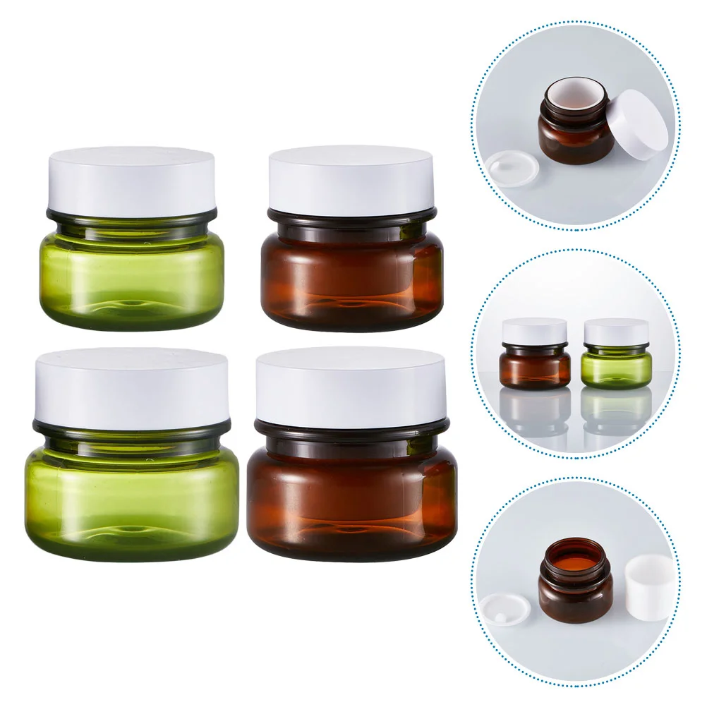 

4Pcs Semi-permeable Brown Cream Bottle Eye Cream Bottle Cosmetic Packing Bottle