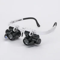 head mounted high definition high power magnifying glass with lamp for identification and maintenance