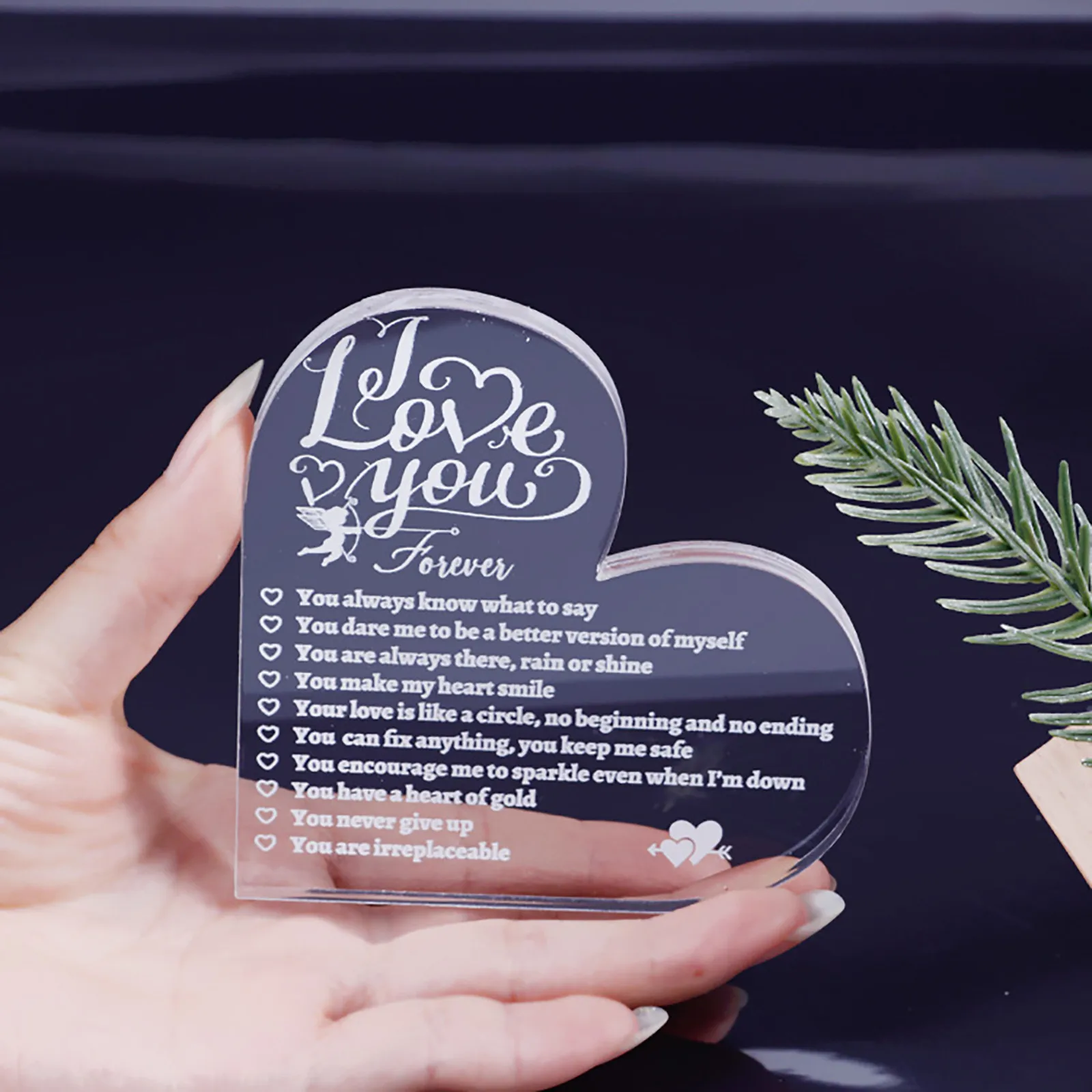 

Новинка 2022, подарок на день Святого Валентина с надписью Why I Love You, 10 причин, акриловые украшения в форме сердца, подарки на день Святого Вален...