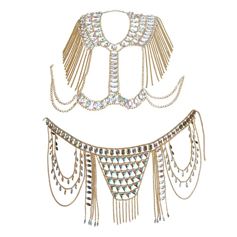 

Boho Rhinestone jewelry Top Beach Bikini Body Jewelry Bra Fashion Charm Harness Body Accessories Jewelry for Women and Girls