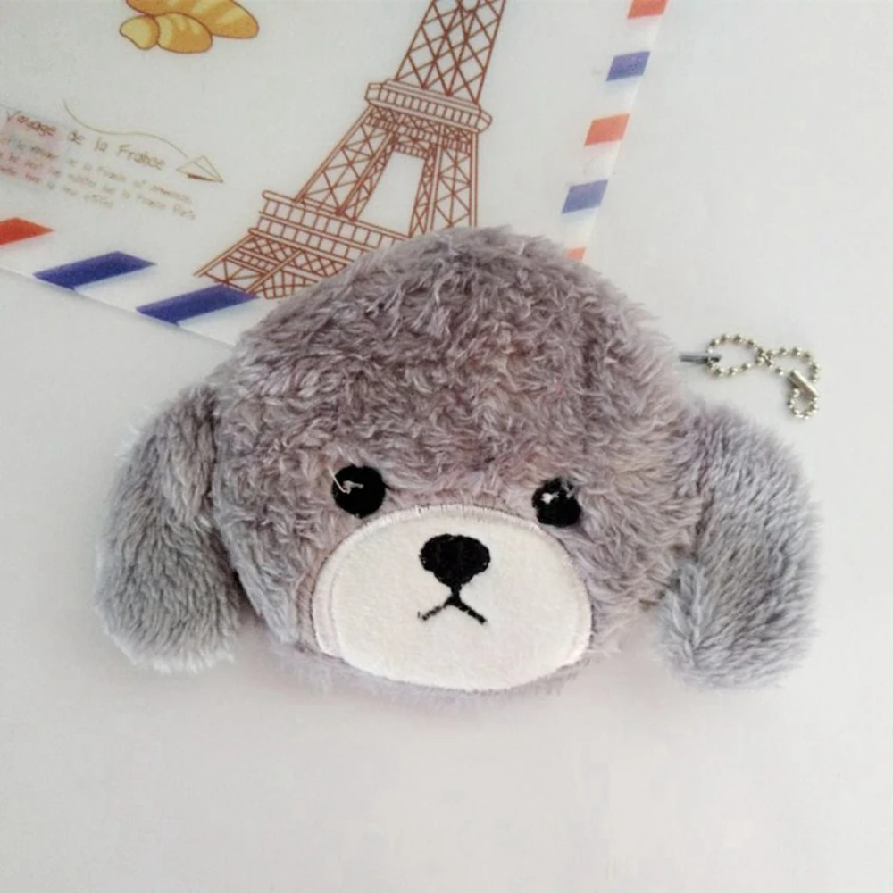 Кошелек для мелочи с мультяшными плюшевыми животными милый кошка меховой