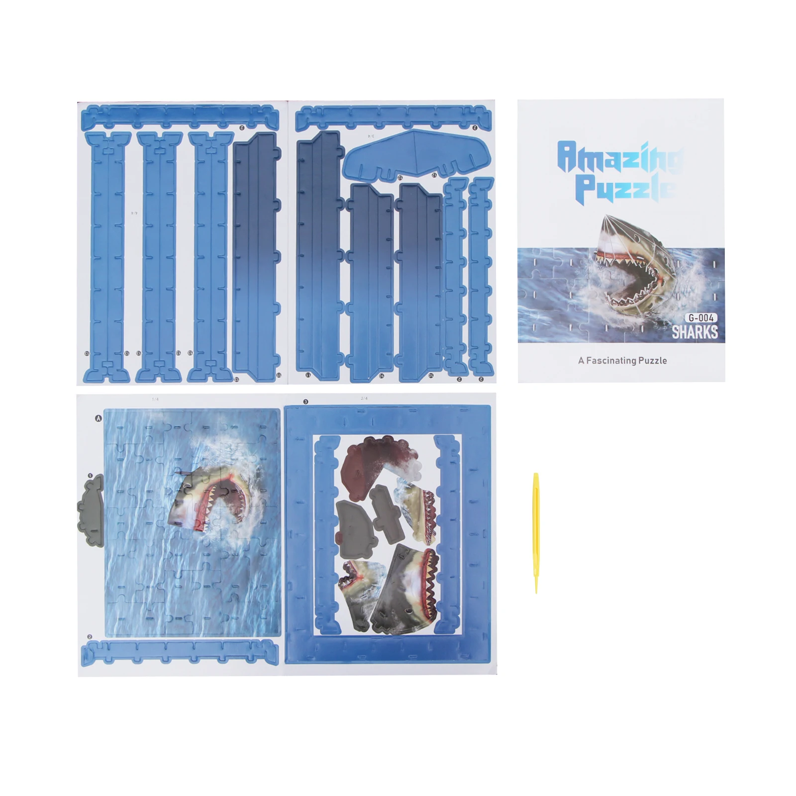 

3 Dimensional Restore Puzzling Paper Painting Shark Puzzling Toy Children Education Brain Training Puzzling Painting