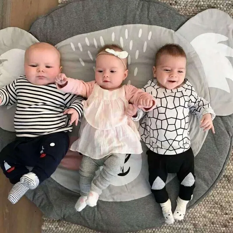 Новый мультяшный хлопковый детский коврик для ползания с принтом игровой