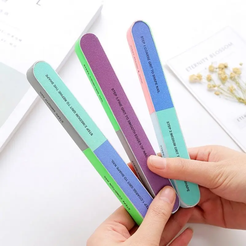 

4-Way Nail Art Buffing Block Sanding File Manicure Smooth Polishing Tool Gel Remove Sponge Buffering Care Tool Random Color
