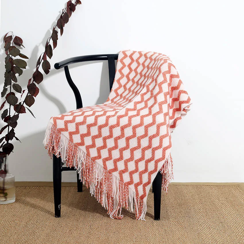 

Nordic Style Woolen Blankets Nap Plaid Sofa Blanket Double Plaid Bed Blanket Bedspread Living Room Home Decoration Rug