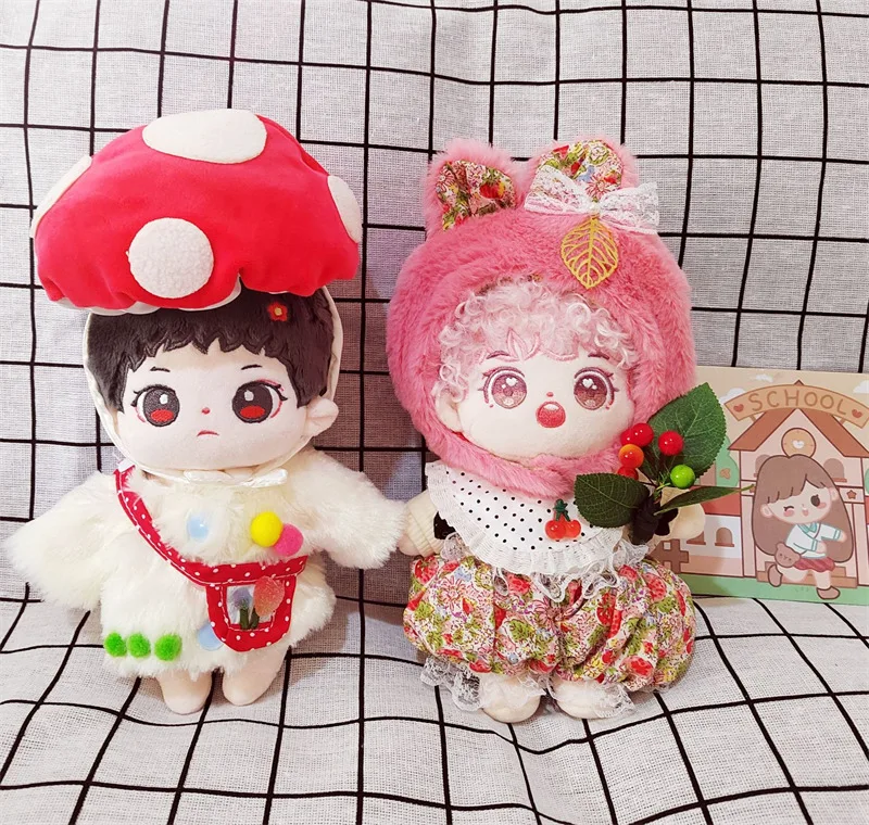 Ropa de mu&ntilde;eco de peluche, conjunto de sombrero De Seta, conejo Bobo, traje de mu&ntilde;eco de peluche de algod&oacute;n de 20Cm-0