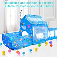 new kids play tent with tunnel and ball pit 3 in 1 playhouse toy childrens portable tents crawling tunnel baby outdoor game