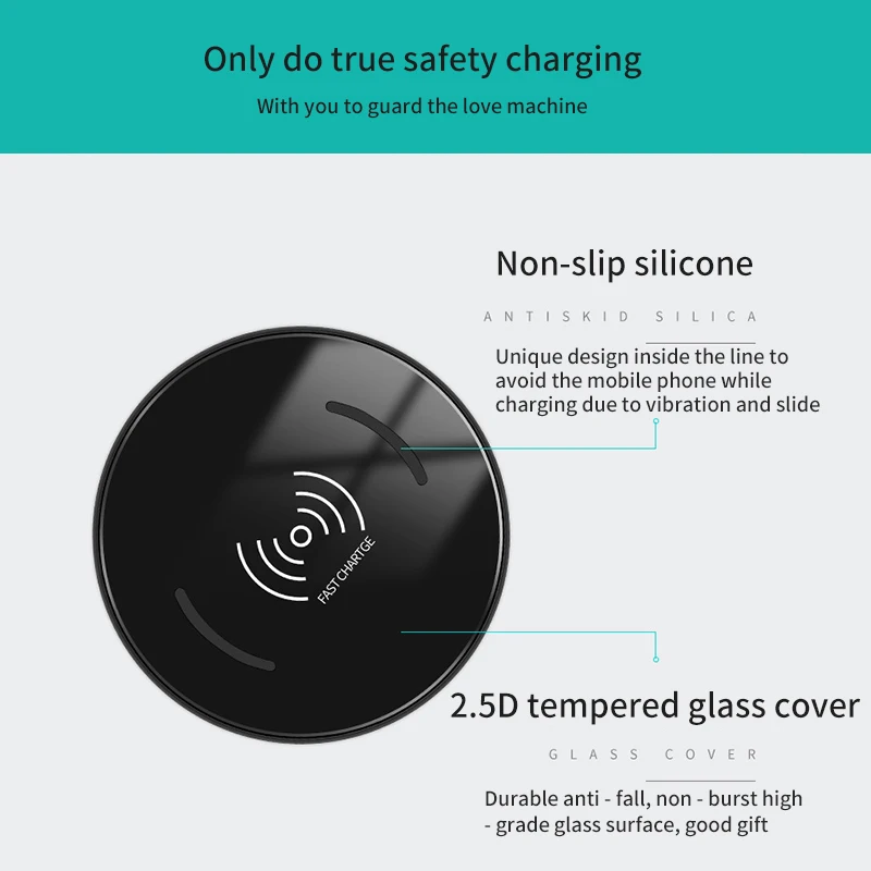 Портативное беспроводное зарядное устройство для IPhone 11 Pro 15 Вт Qi быстрой зарядки
