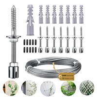 20pcs climbing plants stainless steel cross clamps green wall wire trellis hubs kits for 18 wire rope cable garden vines