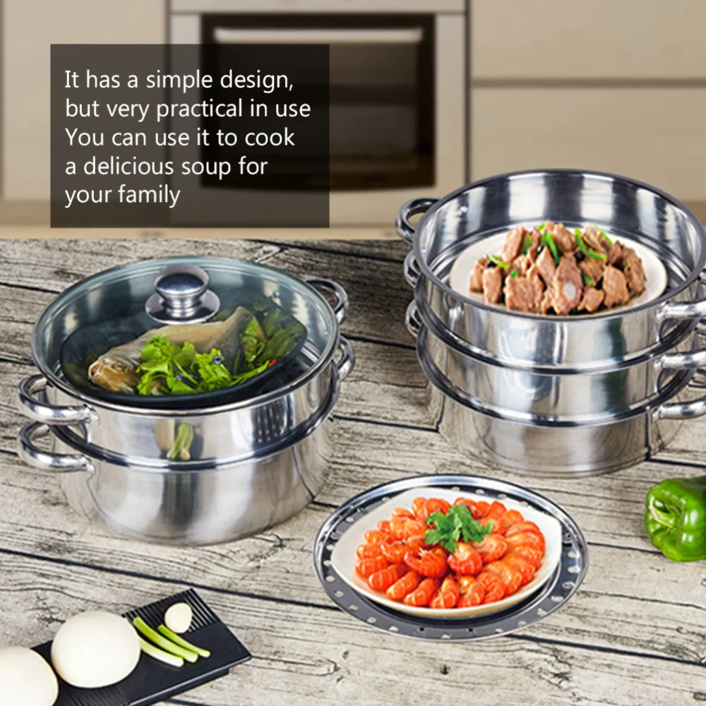 

Stainless Steel Stockpot for Home (Tree-Layer, Super Thick-28cm)