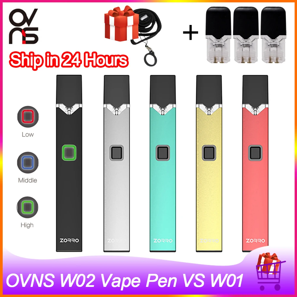 OVNS W02 Pod Vape комплект светодиодный индикатор Pod система Vape ручка наборы электронных сигарет для W01 Pod картридж VS minifit комплект