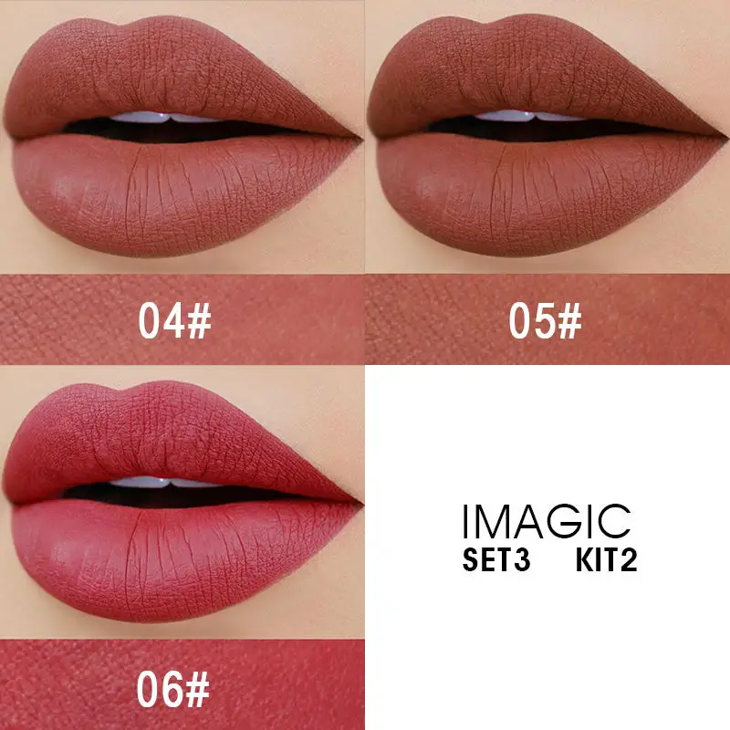 LP-205-ZH1-4 5 6 IMAGIC матовая губная помада 3 шт. длинная губная помада с эффектом длительного увлажнения водостойкая губная помада набор подарок - Цвет: LP-205-ZH1-4 5 6