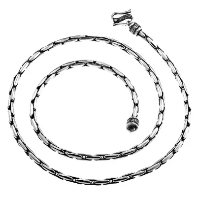 

990 Sterling Silver color Snake Chain for Men Thick 2mm&3mm Long Sterling Silver color Men's Necklaces Vintage Fine Jewelry