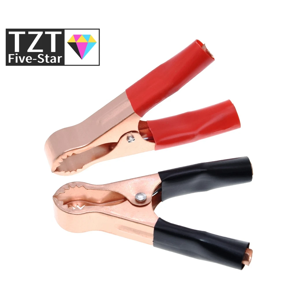 1SET 50A Red + Black 80mm Crocodile Car Caravan Van Battery Test Lead Clips Best Promotion Alligator Connector Plug Power - купить по