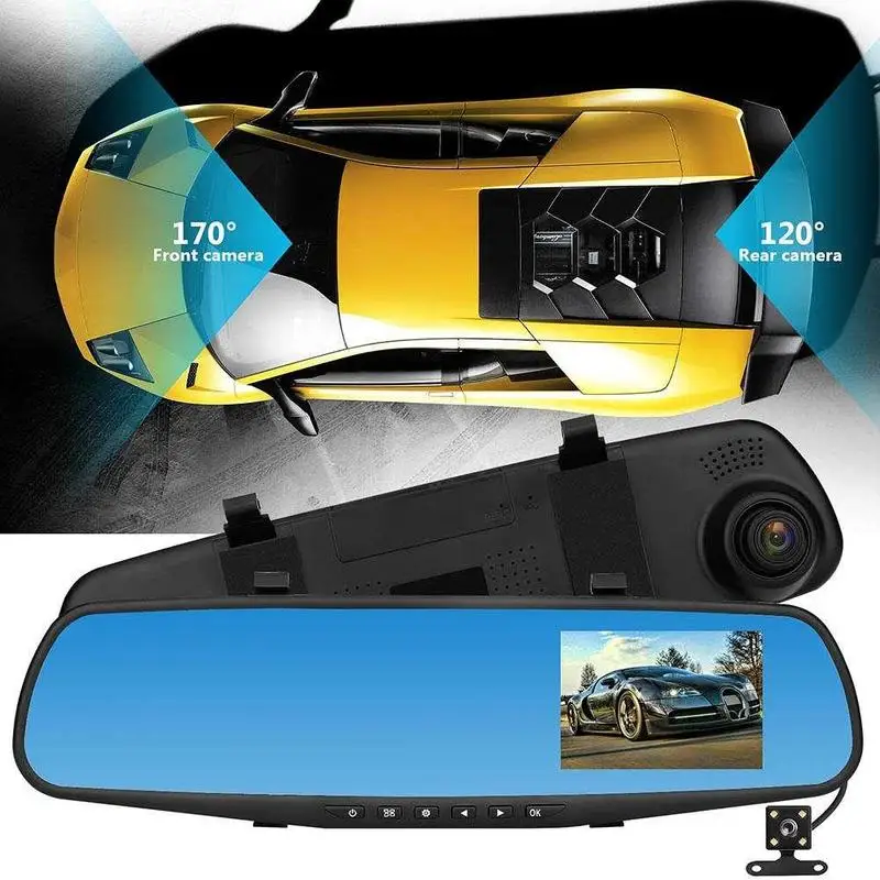 

Car Driving Recorder 4.3" TFT Dual Len HD 1080P Car SUV DVR Video Dash Camera 1080P Waterproof G-Sensor Video Tachograph Cam