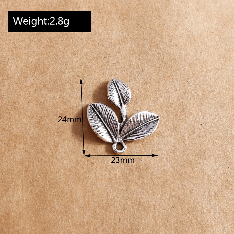 

10pcs Plated Alloy Tibetan Silver Color Foliages Charms Leaves Pendants DIY Jewelry Findings Fit Bracelet Necklace 23*24mm
