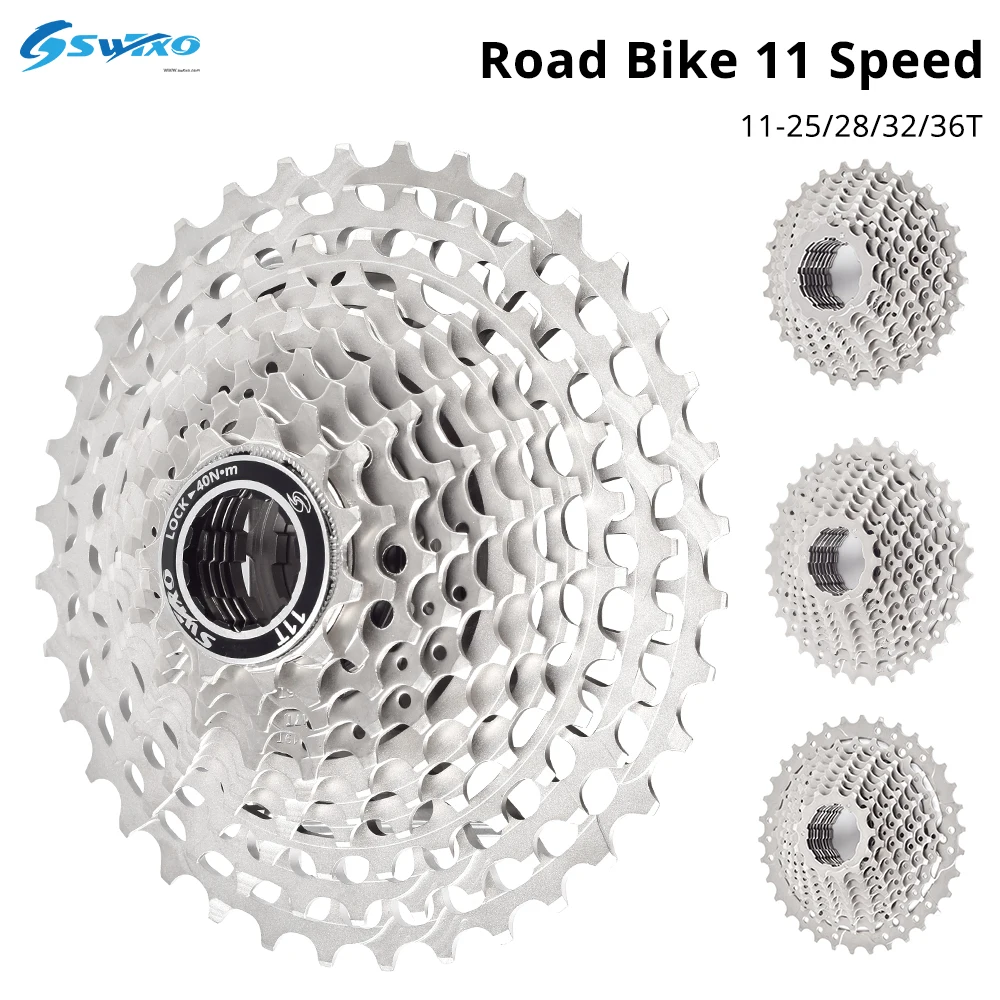

SWTXO Road Bike 11 Speed Cassette Bicycle Ultralight Freewheel Sprocket 11-25T 28T 32T 34T 36T MTB Flywheel k7 11v for SHIMANO