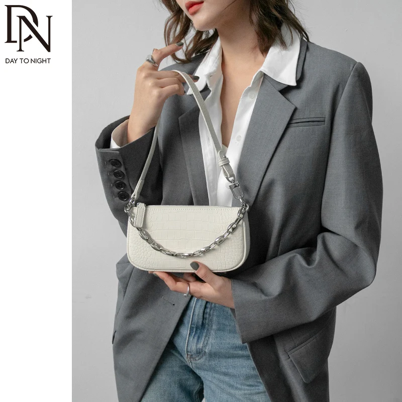 

DN Handbags for Women Crocodile Pattern Leather Shoulder Bags Ladies Crossbody Purse Fashion Brand Designer Small Women's Bag