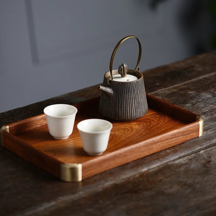 

Wooden High Quality Tea Tray Water Storage Chinese Simple Dry Bubble Food Tea Tray Modern Plateau De Service Teaware DG50CP