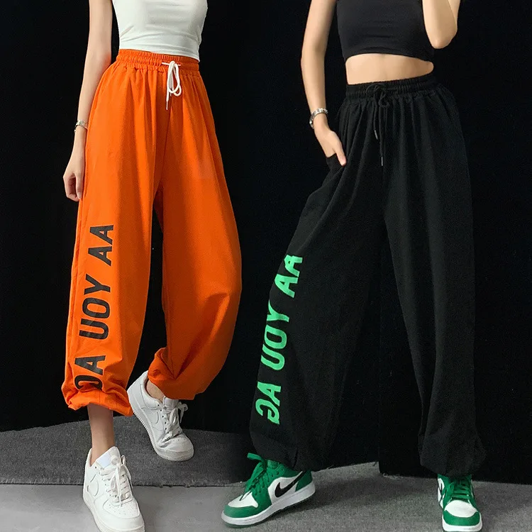 

Women's Running Sweatpants Hip-hop Jazz Hip-hop Sweatpants Women's 2021 Summer New Style Cotton Letters Fashion Leggings Pants