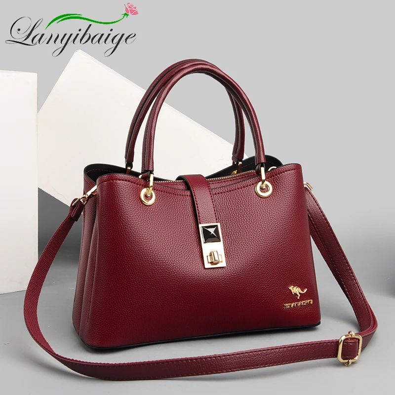 

Classic PU Leather Lady Shoulder Bag Casual High Quality Special Lock Design Female Messenger Bag Elegant Sac A Main 2021 New