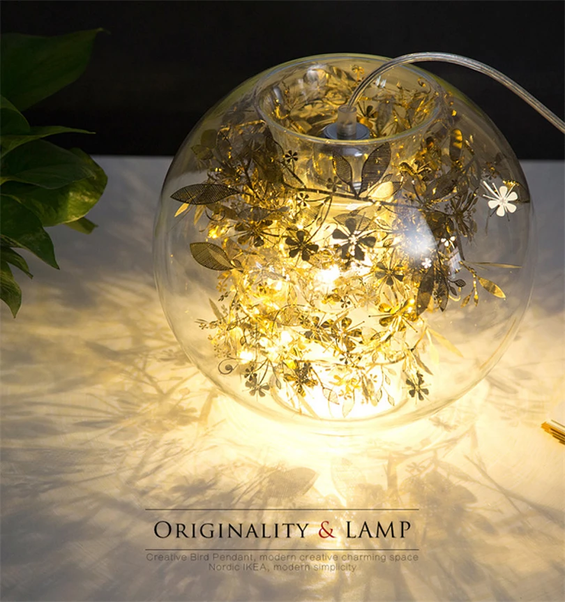Скандинавский стеклянный шар подвесной светильник Современный простой