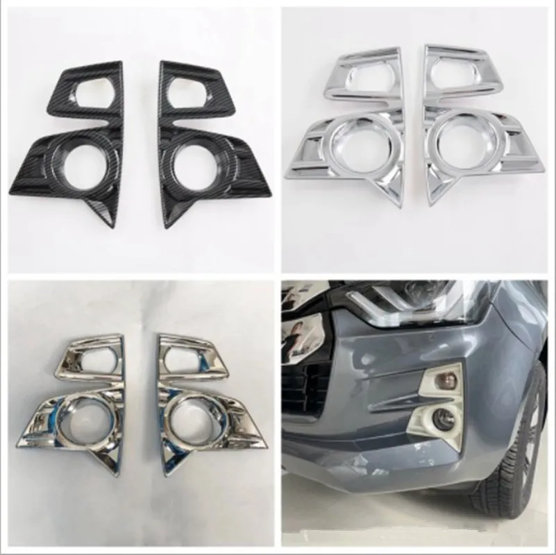 

ABS Carbon fiber Car Front Foglight Cover Frame Trim Sticker For ISUZU D-MAX 2021+