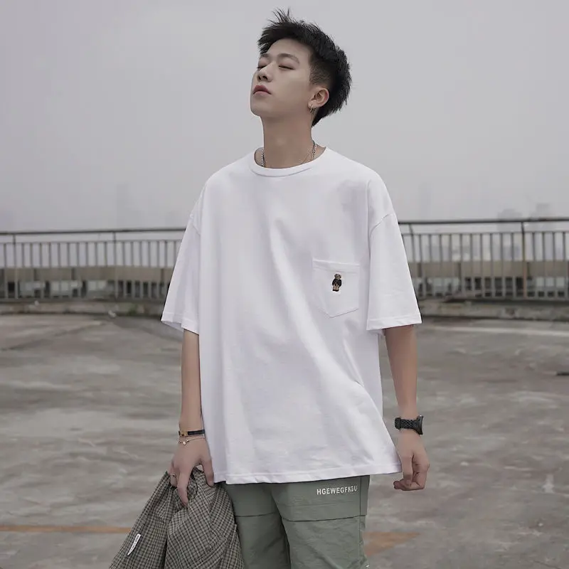 Мужская футболка с коротким рукавом черная или белая однотонная лето 2020|Мужские