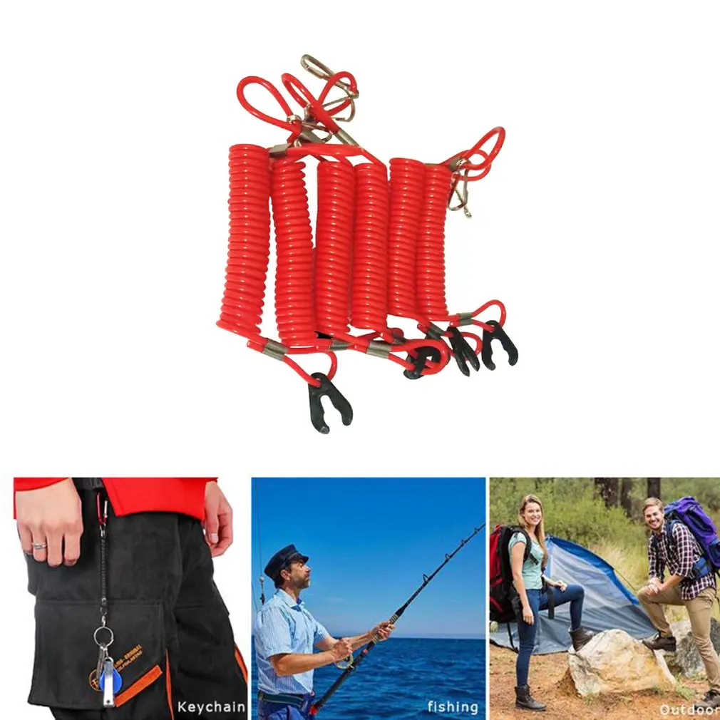 

2PCS Jet Ski Safety Lanyard Tether Cord Boat Outboard Engine Safety Tether Blue Emergency Flameout Switch Drawstring