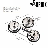 heavy duty triple locking suction cup pad aluminum 3 plates hand vacuum lifter for tilesglassgranite level action type