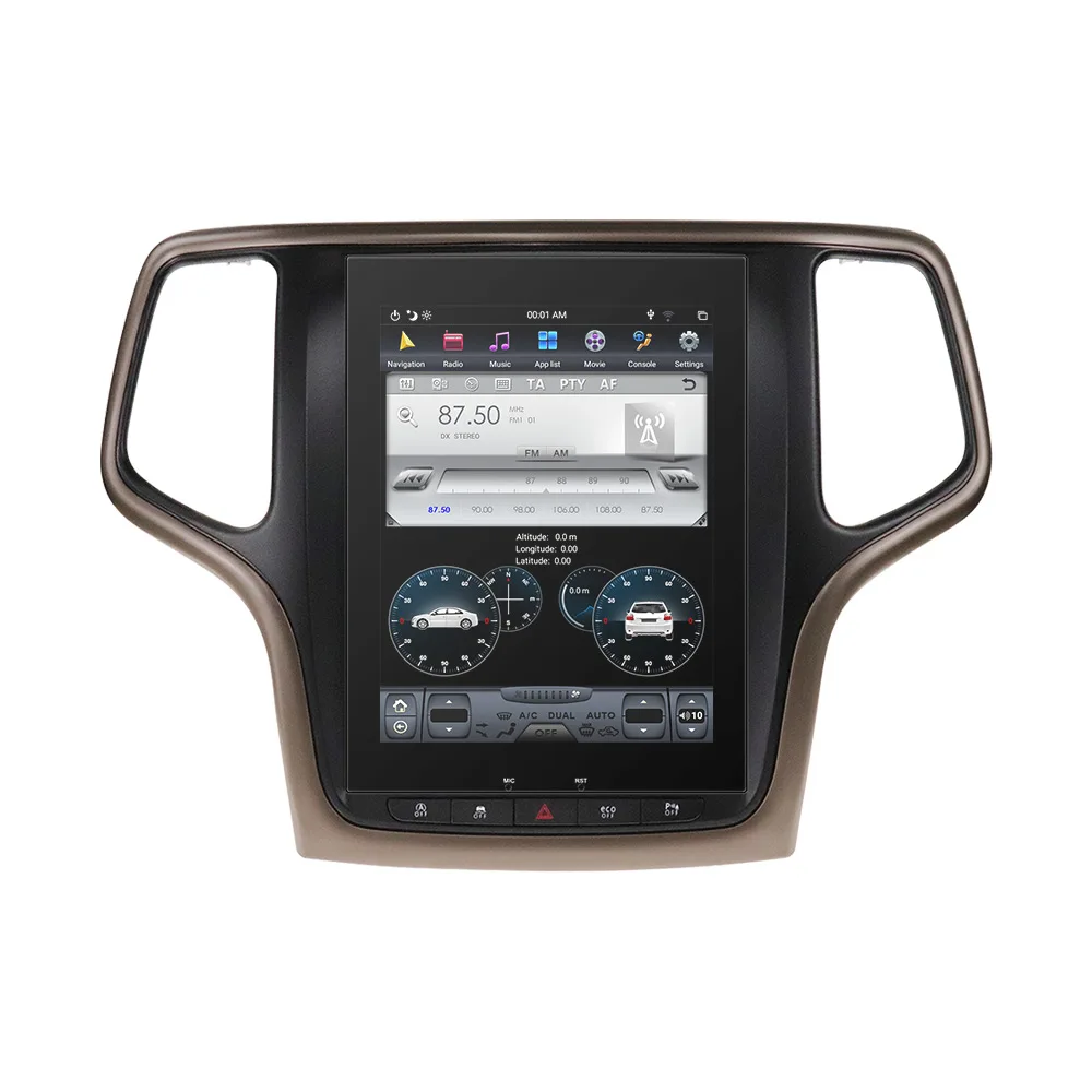 Мультимедийный автомобильный стерео-плеер 128G с экраном Тесла Android для Jeep Grand Cherokee