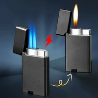creative portable metal lighters windproof gas lighter double fire torch open flame cigarette lighter cigar butane lighters