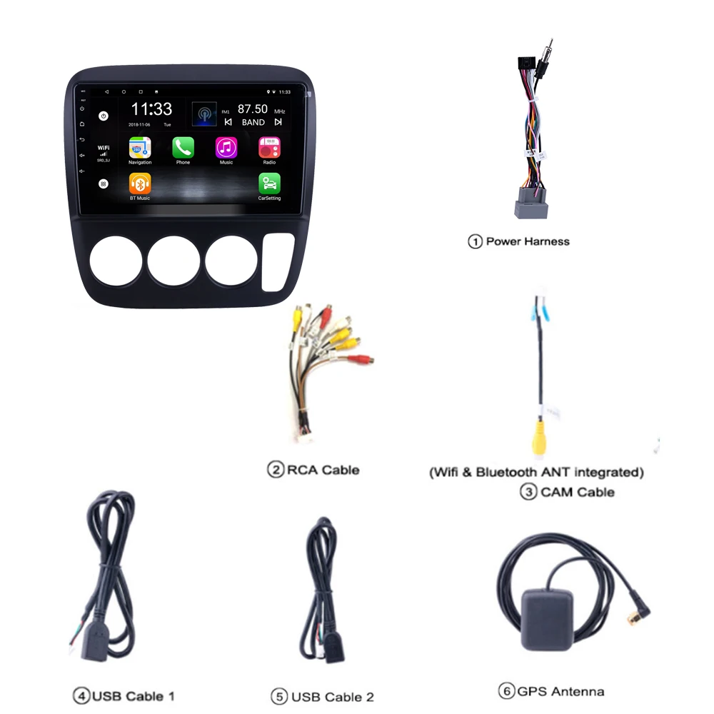 

For Honda CRV CR-V 1995-2001 Car Radio Multimedia Player 2 din 9" Android Auto Radio Navigation Stereo Wifi Navi GPS