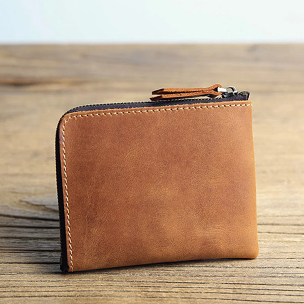 

Fashion Casual Practical Short Business Mini Vintage Purse Cash Gift Men Wallet Coin Pocket Card Holder Zipper Around PU Leather