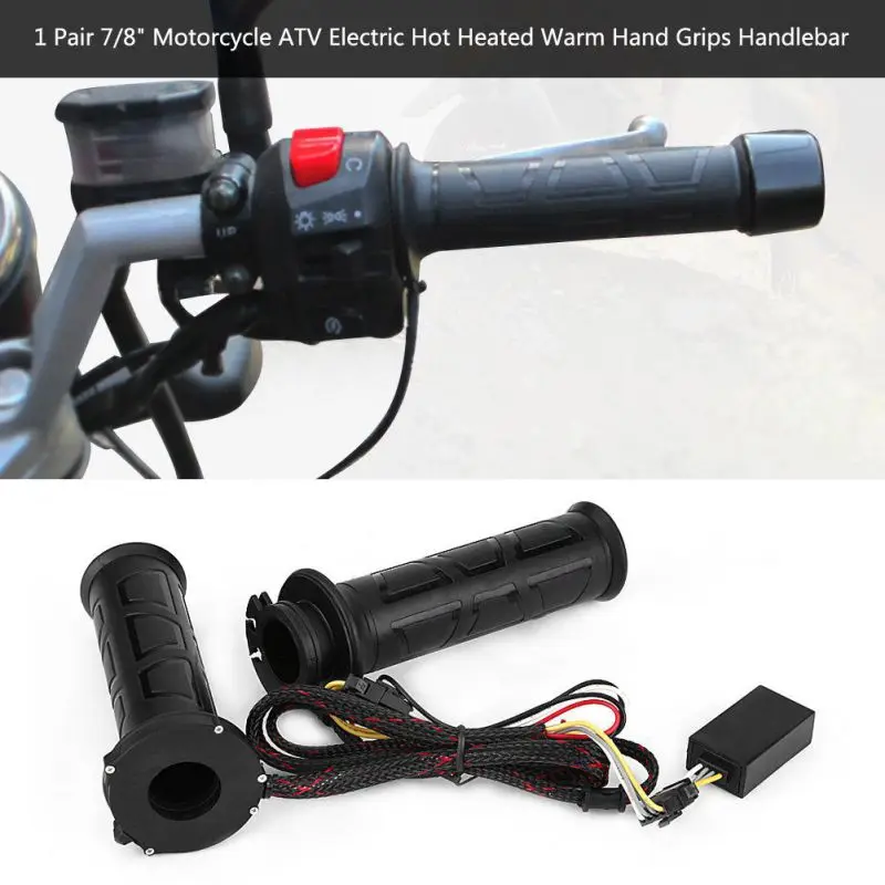 

AUTO Black 7/8" motos Motorcycle handlebar Electric Hot Heated Grips Handle Handlebar Warmer manillar motocicleta hot sale