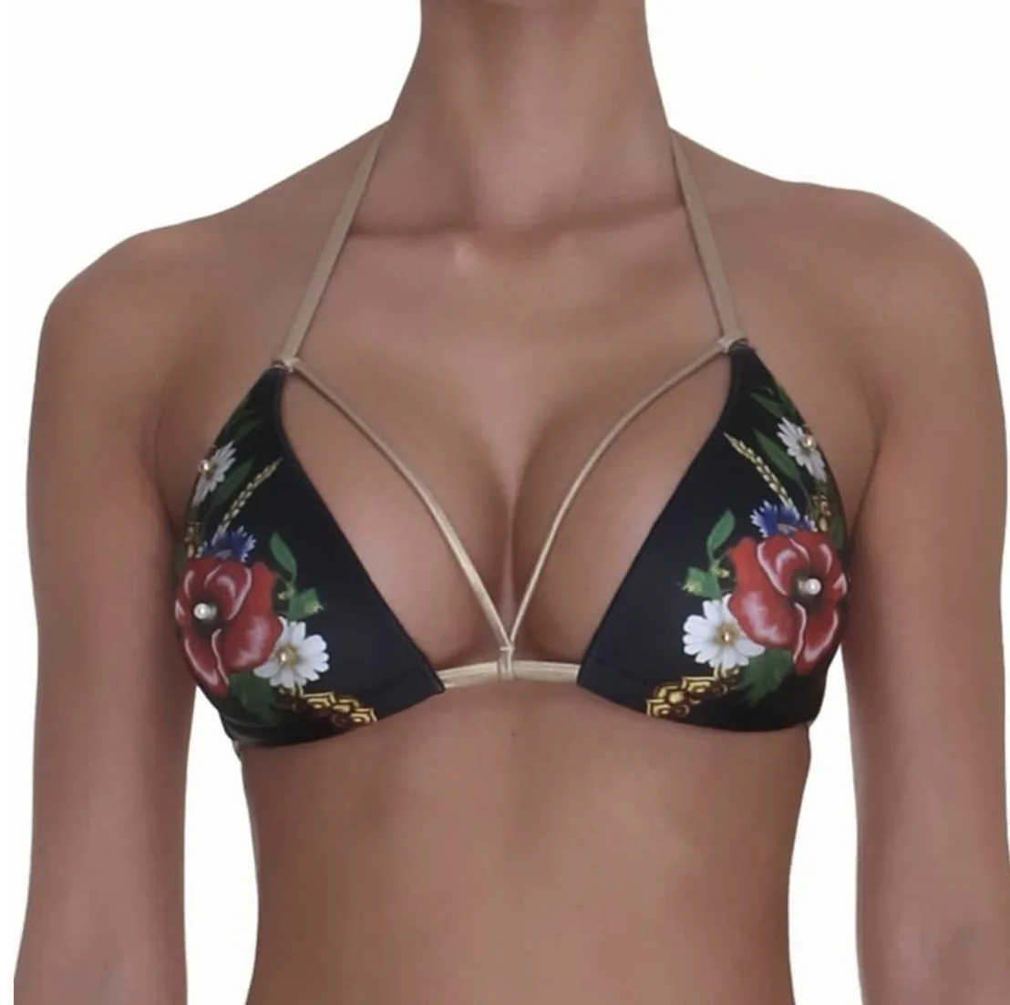 

2019 new swimwear hard bag positioning print back sexy low-waisted two-piece set bikini Europe and the United States