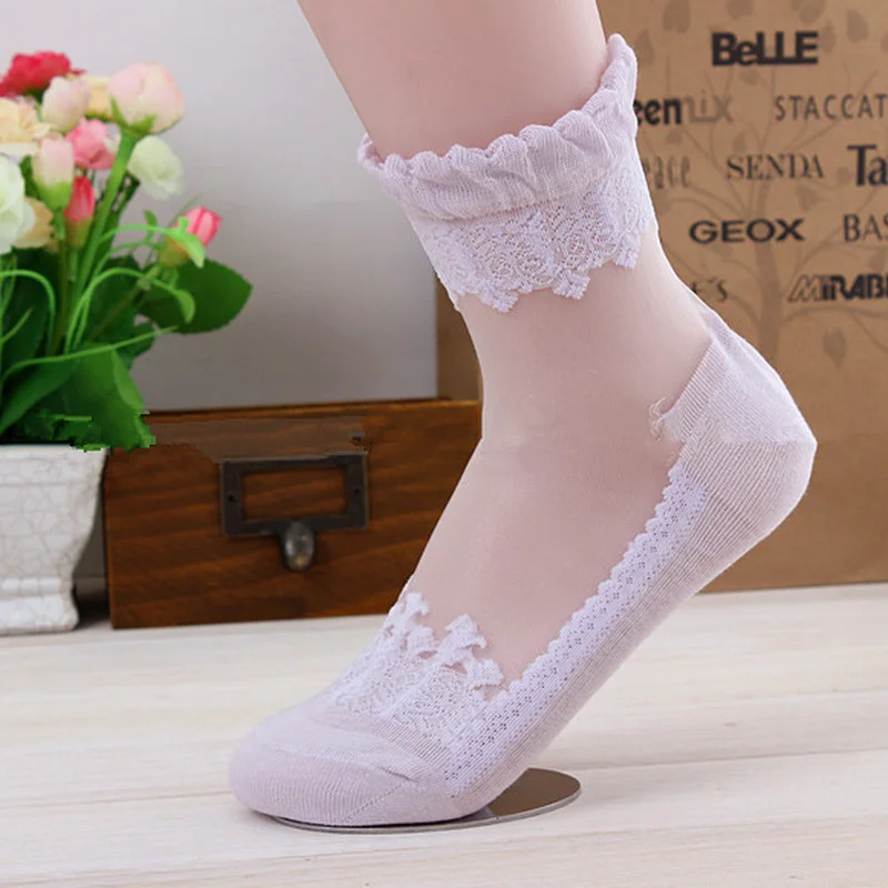 

Women's Lace Transparent Crystal Stockings