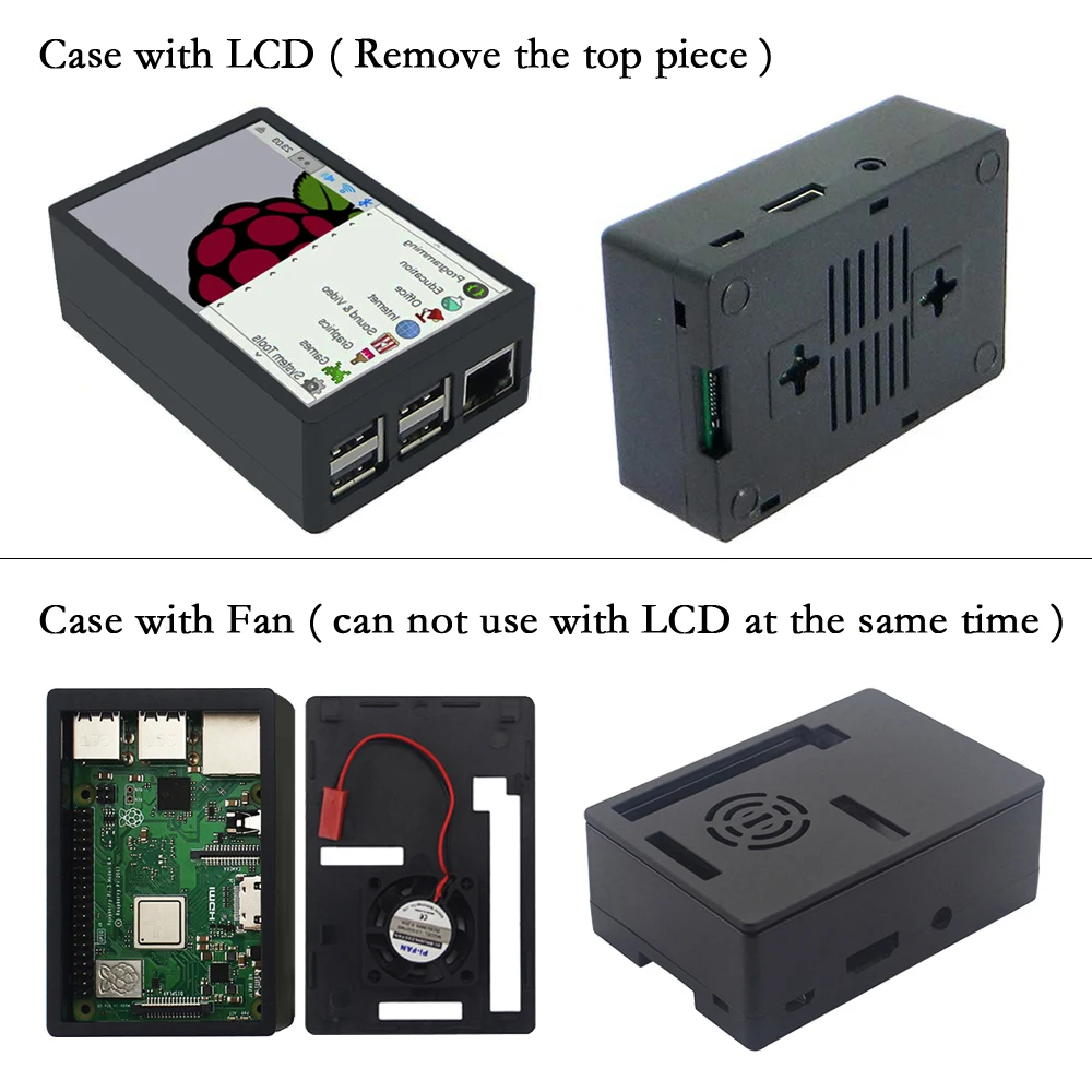 Чехол Raspberry Pi 3 из АБС пластика с 5 дюймовым сенсорным ЖК дисплеем или пластиковой