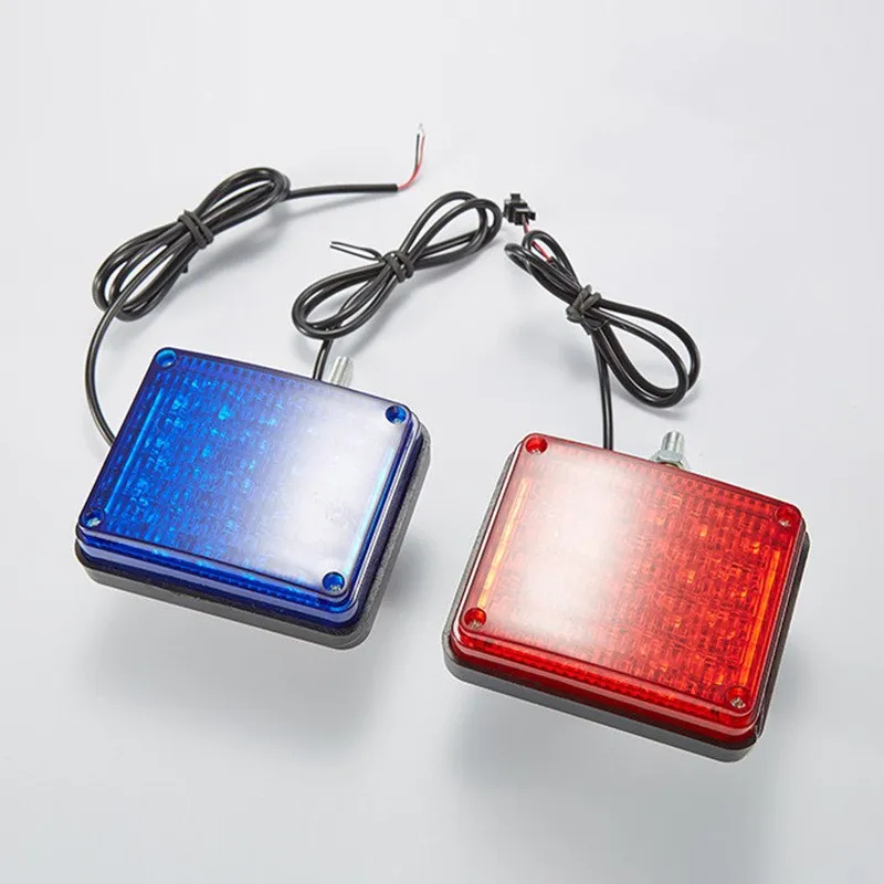 A Pair12V красный и синий квадратный светодиодный мигающий индикатор