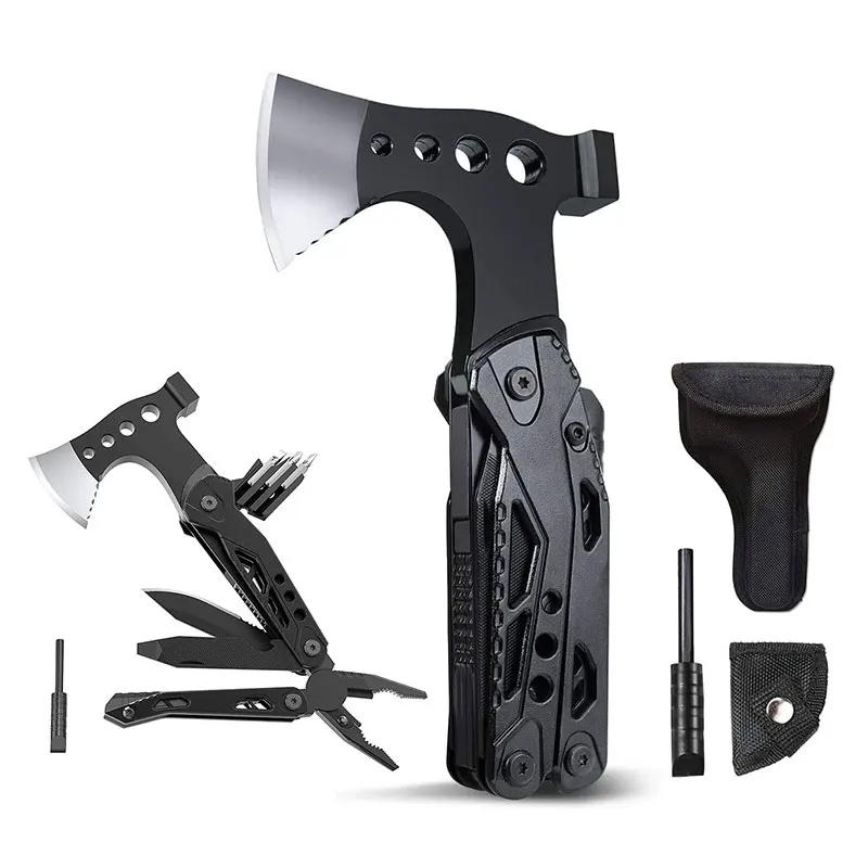 

Outdoor EDC Multifunction Survival Axe Camping Mountaineering Portable Folding Pliers Combination Hammer Screwdriver Opener Tool