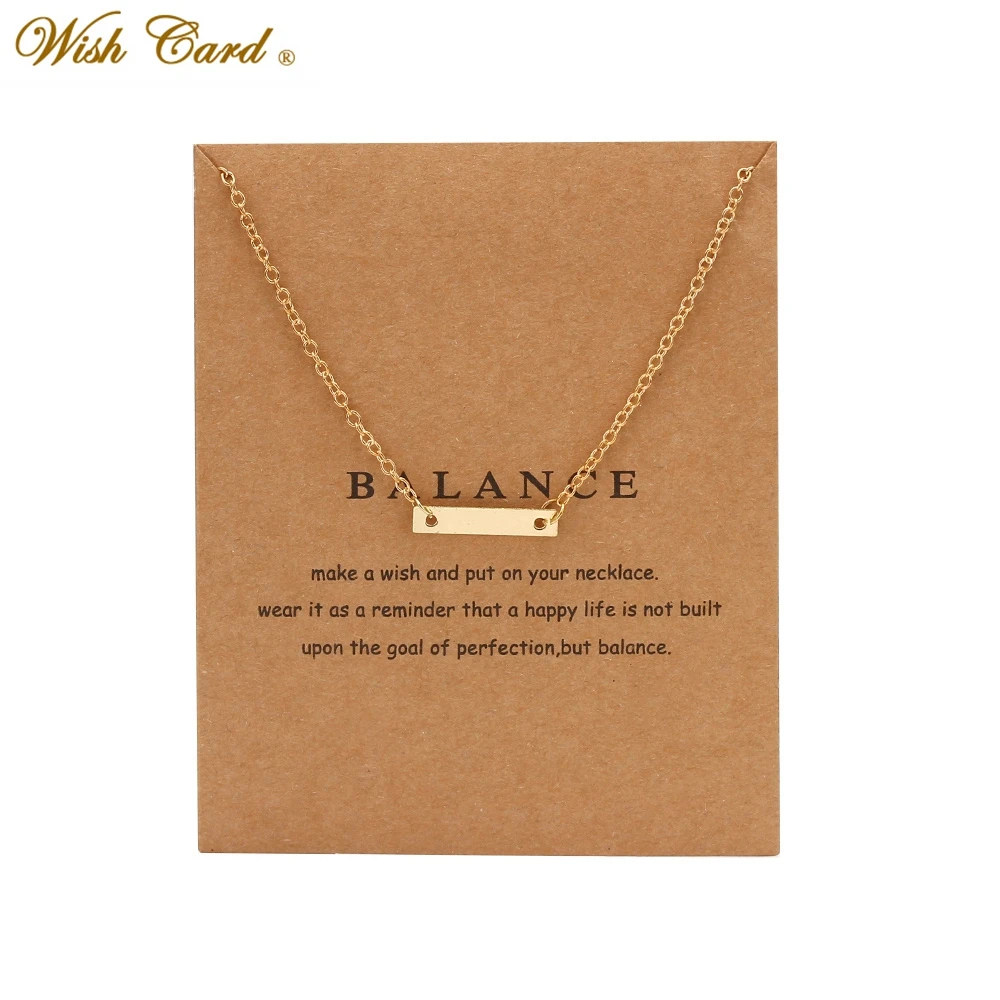 1 шт. простой баланс очарование Wish Card Choker колье цепочка золотой цвет для женщин