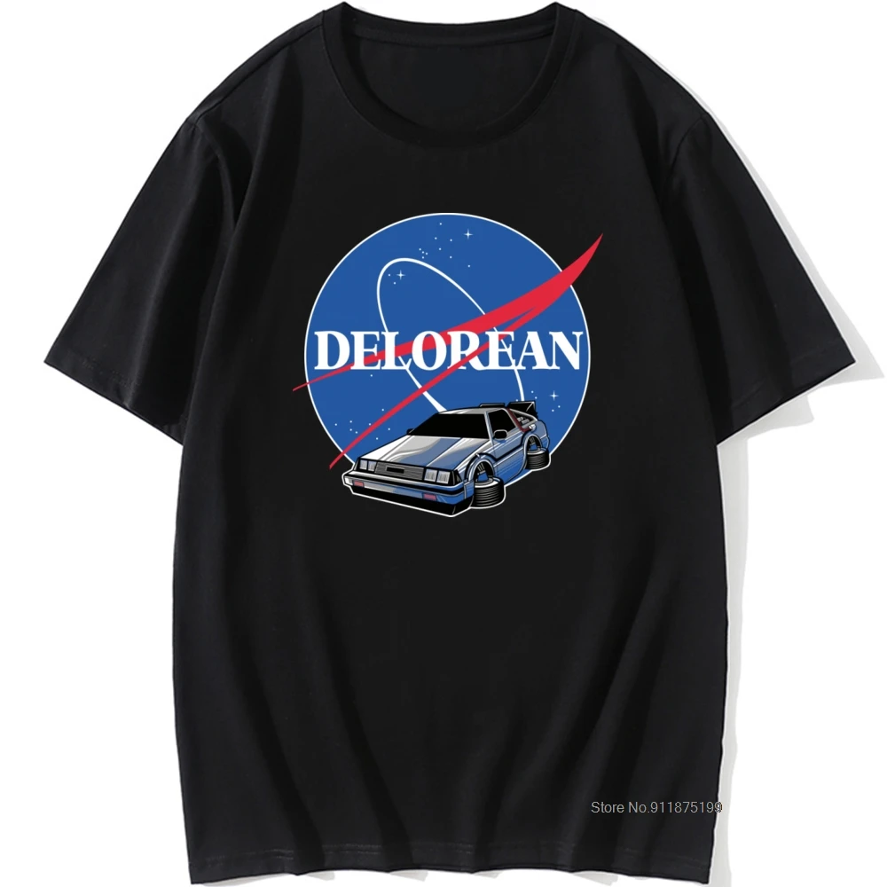 

DELOREAN SPACE CCCP T Shirts Back To The Future SpaceX Galaxy Car Van Men Cool Tshirt 100 Cotton Fitness Loose Black T-Shirt