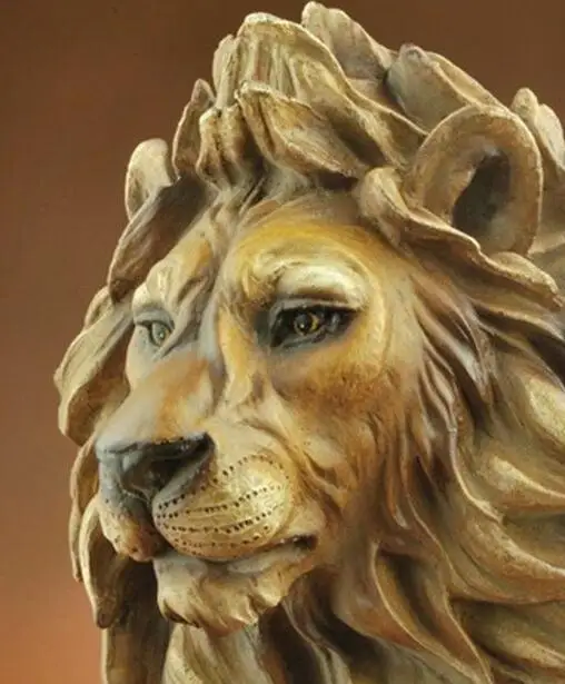 Креативная скульптура из смолы большая кошка голова льва бюст статуя животного