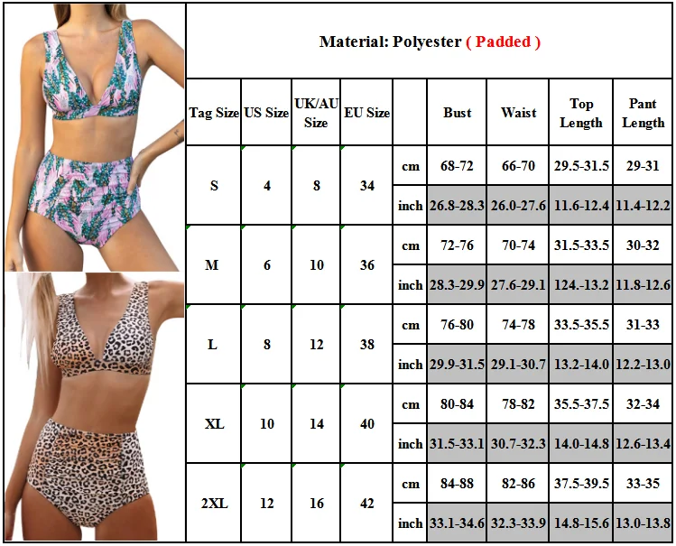 

Women Ladies Sexy Swimwear Leopard Polka Dot Leaves Print Summer Beach Tankini