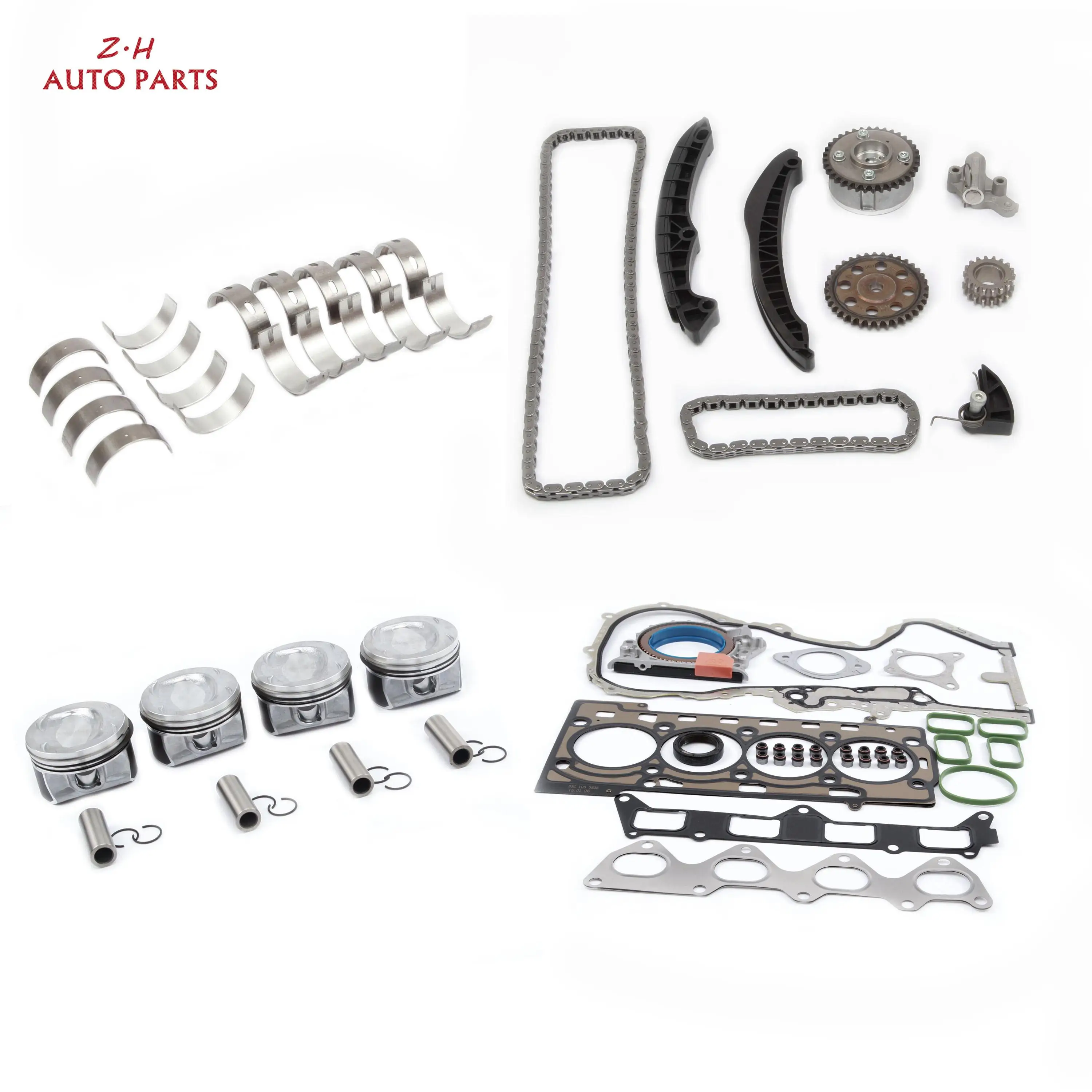preço Pistões De Motor Juntas Cronometragem Revisão Reconstruir Kit Selos & Gaxeta Corrente De Distribuição Para Vw Golf Jetta Mk5 Mk6 Audi A1 1.4 Tfsi Ea111
