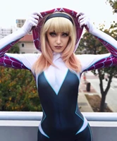 halloween spider gwen stacy cosplay costumes for women 3d print adult kids jumpsuits for party spider girls bodysuit
